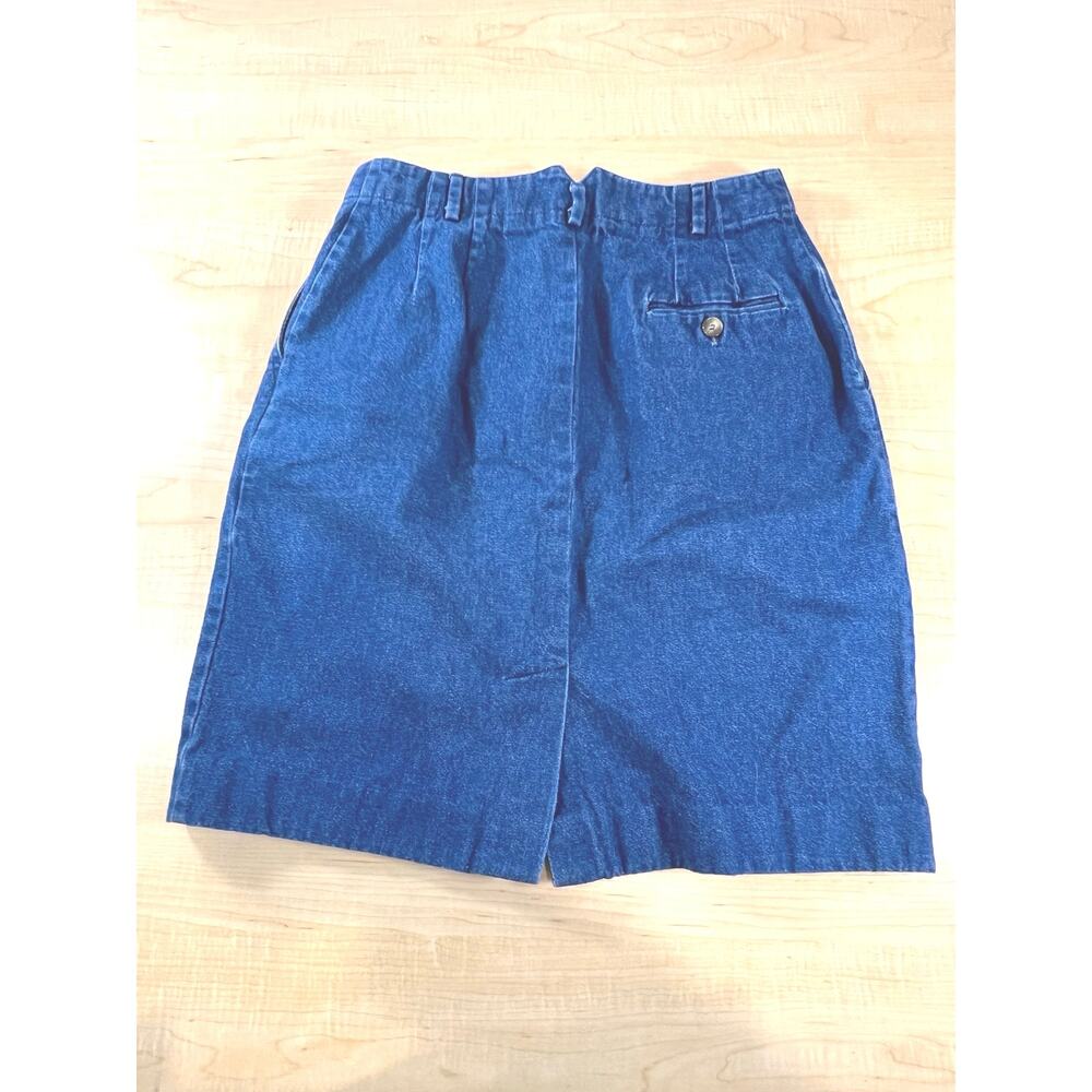 Vintage LL Bean Denim Skirt Pleated 100% Cotton Womans Size 2/4 - Picture 2 of 5